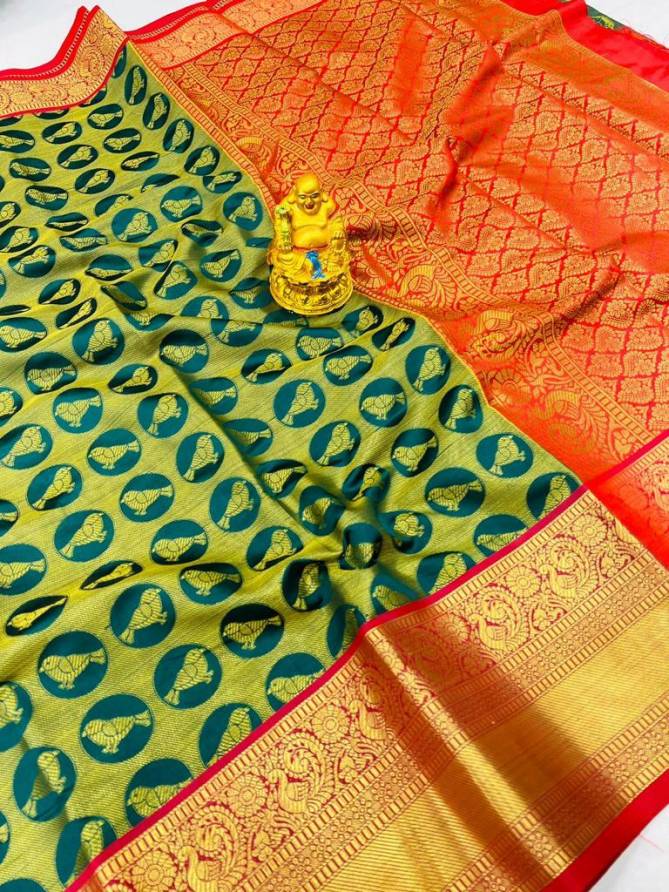 Kanan Chidiya By Manzar Kanchipuram Handloom Weaving Silk Sarees Wholesale Price In Surat
